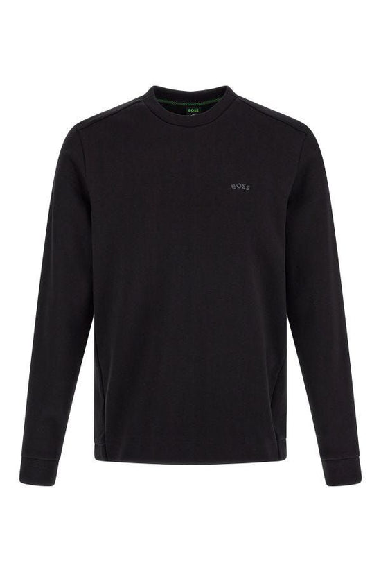 Black Cotton Logo Details Sweatshirt